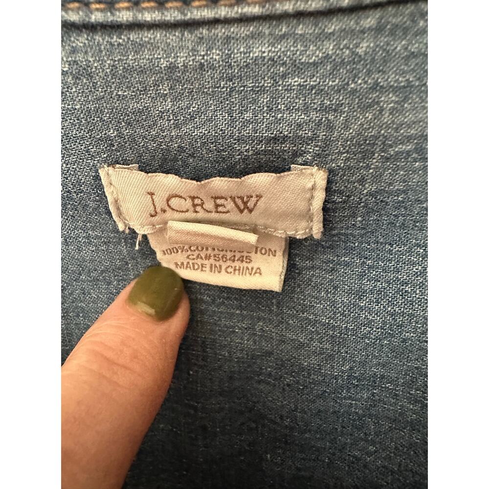 J.Crew Women’s Size 12 Chambray Denim Shirt Dress Tunic Blue Preppy Casual - Picture 3 of 8